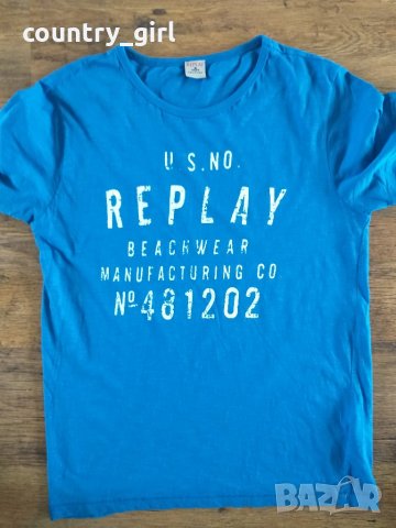 replay beachwear - страхотна мъжка тениска КАТО НОВА , снимка 5 - Тениски - 28716092