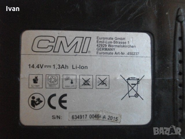 14,4V-Li-ion-CMI-Литий-Йон-Немски-Винтоверт-Дрелка-Отличен-14,4 Волта, снимка 8 - Винтоверти - 33403890