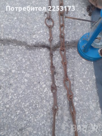 Две ковани вериги за огнище лот, снимка 1