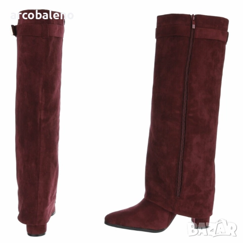 Дамски велурени ботуши на висок ток, 4цвята , снимка 10 - Дамски ботуши - 51926045