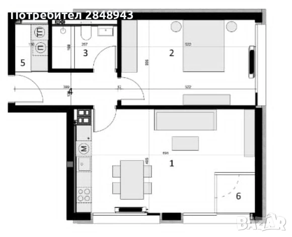 Двустаен апартамент в затворен комплекс в Студентски град