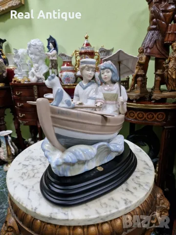 Страхотна голяма антикварна испанска порцеланова фигура статуетка композиция , снимка 3 - Статуетки - 50070373