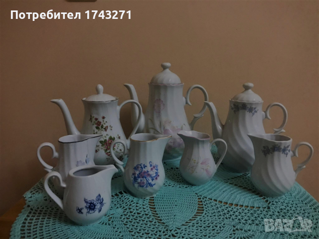Порцеланови чайници и латиери произведени в "Китка", снимка 1 - Сервизи - 36412468