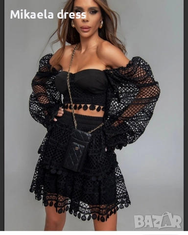 Разкошен и перфектен сет от Nikole Collection в черен цвят. Изключително стилен и впечатляващ компле, снимка 5 - Комплекти - 52095174