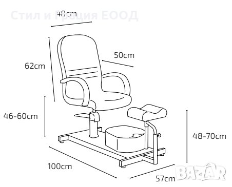 Стол за педикюр Anita, снимка 3 - Педикюр и маникюр - 26357458