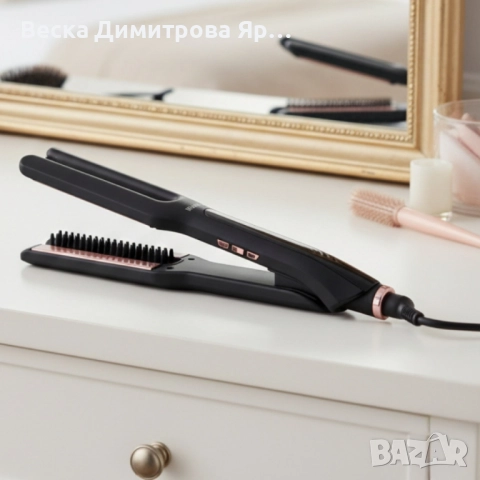 Преса за изправяне на коса с вграден насочващ гребен Muhler MHS-777