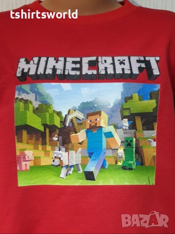 Нова детска ватирана блуза с дълъг ръкав и дигитален печат MINECRAFT (Майнкрафт), снимка 6 - Детски Блузи и туники - 38168332