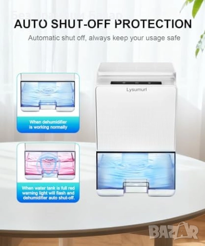 Нов Безшумен домашен влагоуловител 1000ml с авто изключване за стая дом, снимка 5 - Други стоки за дома - 52776171