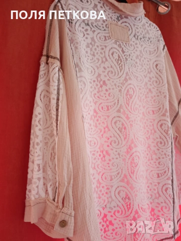 Ефектна риза с дантела, снимка 7 - Ризи - 53503346