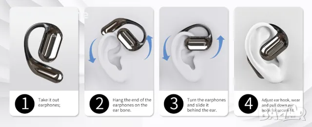 Слушалки нова технология - Open Ear Bone Conduction YYK Q16 Bluetooth 5.4, снимка 8 - Bluetooth слушалки - 48421687