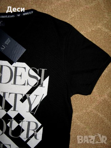 Armani Jeans мъжка тениска нова с етикет черна S, снимка 5 - Тениски - 35024761