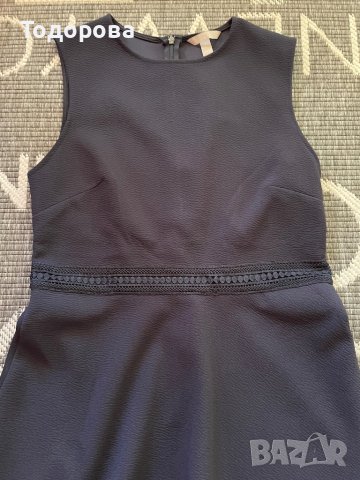 Тъмносиня елегантна рокля H&M без ръкави., снимка 3 - Рокли - 44013348