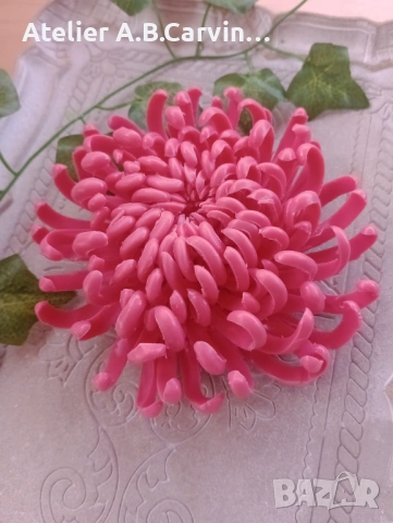 Уникален глицеринов сапун с форма на хризантема, стилна украса за дома, снимка 4 - Декорация за дома - 53607651