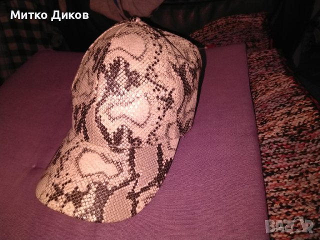 Бейзболна шапка кожена тип крокодилска кожа регулируема, снимка 1 - Шапки - 43662391
