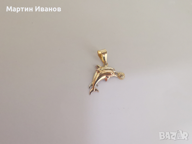 Златна висулка делфин 18к, снимка 4 - Колиета, медальони, синджири - 44860185