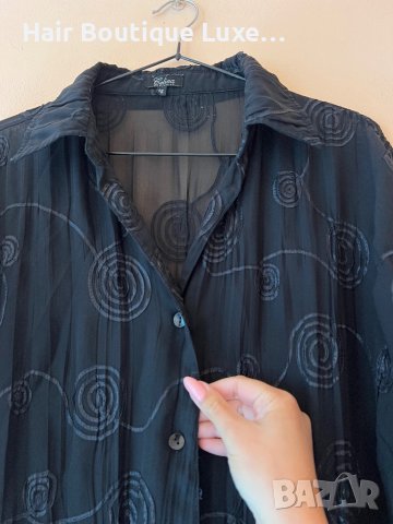 Дълга черна риза 48 размер 🖤, снимка 4 - Ризи - 43986144