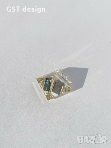 Уникален Топ Голям Фенси Шампанско Принцеса Мойсанит Диамант Moissanite Diamond 3+карата, снимка 14 - Други - 34904618