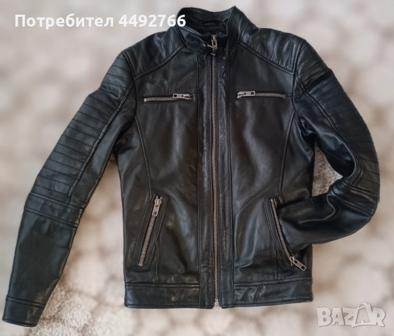 Кожено яке от естествена кожа Barneys originals , снимка 8 - Якета - 52101104