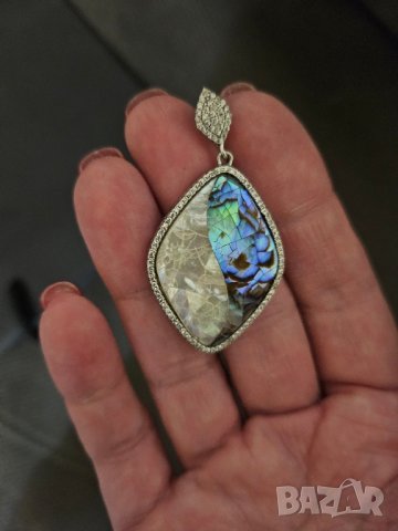 последно  обеци и висулка със седеф, снимка 3 - Бижутерийни комплекти - 43517687