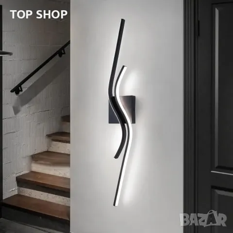 EIDISUNY LED стенна лампа, вътрешна модерна креативна, 80 см 26 W (студена бяла светлина), снимка 4 - Лед осветление - 49545391