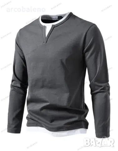 Ликвидация! Мъжка тениска с дълъг ръкав - Доставка 24 часа , снимка 2 - Блузи - 49424478