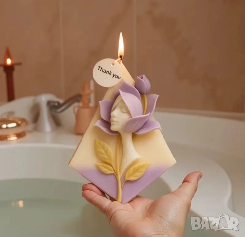 Молд за 8 март жена с роза два вида , снимка 4 - Форми - 52875827