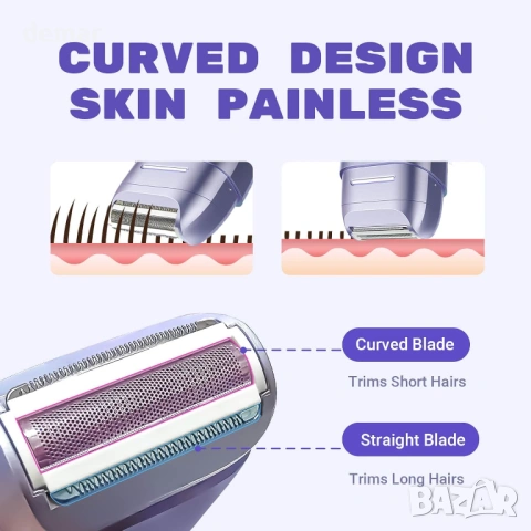 Електрическа самобръсначка за жени, водоустойчива за мокро и сухо бръснене, снимка 2 - Електрически самобръсначки - 53531605