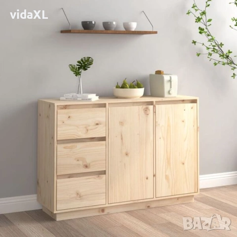 vidaXL Сайдборд, 111x34x75 см, бор масив(SKU:813804), снимка 2 - Други - 53315577