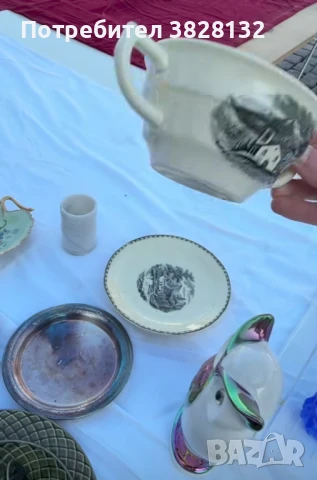 сет за супа - купа с две дръжки и подложна чиния, антикварен, снимка 15 - Антикварни и старинни предмети - 50818463