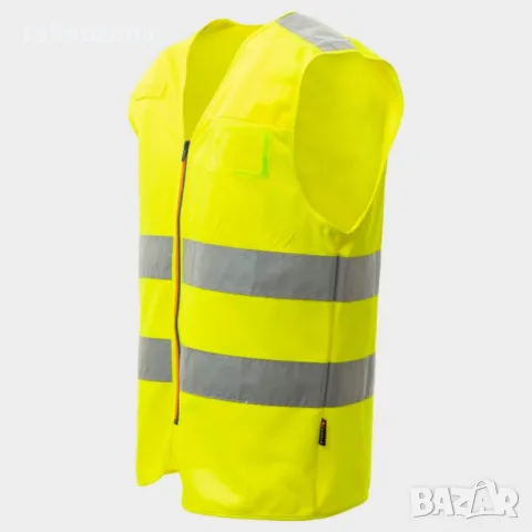 Светлоотразителен елек с цип и светлоотразителни ленти PAYPER ACE MESH YELLOW, снимка 3 - Спортна екипировка - 49991504