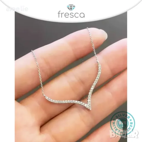 Ново! Дамско колие сребро 925 Fresca Allure. Колекция Amélie, снимка 2 - Колиета, медальони, синджири - 47520911