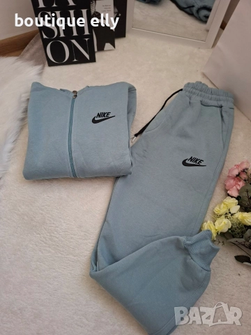 ватиран дамски екип в цвят мента и черно