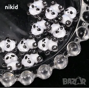 Панда Панди мече акрил фигурка бижу за нокти декорация украса за маникюр крафт, снимка 2 - Продукти за маникюр - 47476609