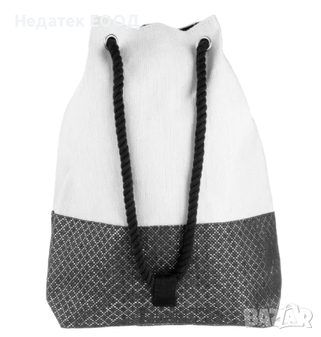 Дамска раница, Черно - Бяло, 39x9x43см., снимка 2 - Чанти - 50732931