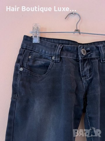 Тъмно сиви дамски дънки 27 размер, снимка 2 - Дънки - 43700283