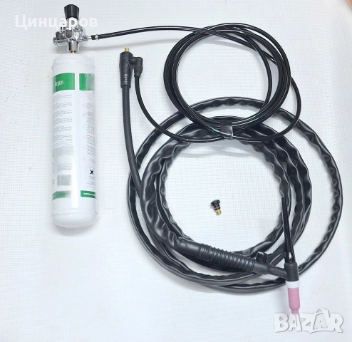 Аргон комплект-шланг, бутилка 110bar с обем 950мл./950 cm³, регулатор 