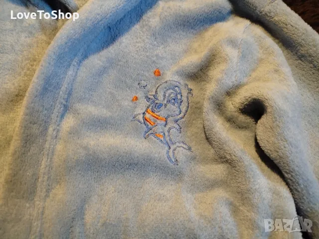 Халат хавлия с качулка детски 116 см, снимка 2 - Хавлии и халати - 49422252