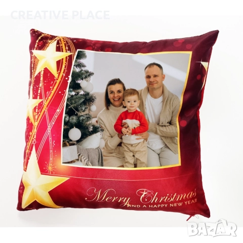 🎁😍💖 Коледна възглавница със снимка - модел 2 ✨🌟, снимка 2 - Декорация за дома - 52503545