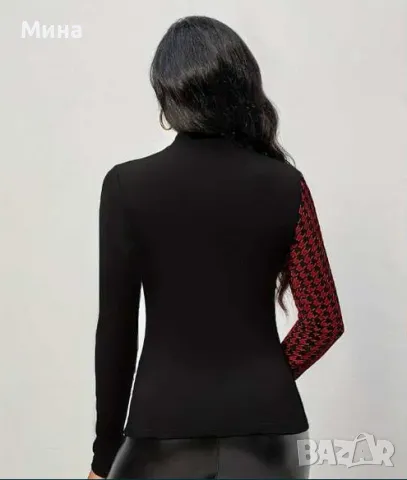 Блуза с дълъг ръкав в червено и черно, снимка 2 - Блузи с дълъг ръкав и пуловери - 47274006