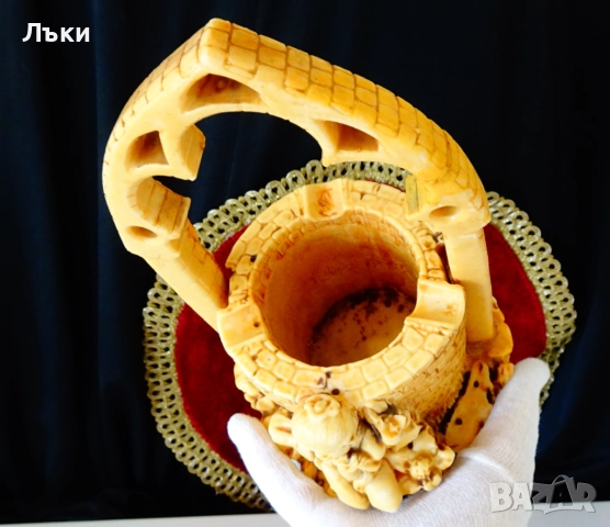 Пепелник,статуетка Кладенец на желанията,момче,флейта,подпис. , снимка 4 - Антикварни и старинни предмети - 52552740