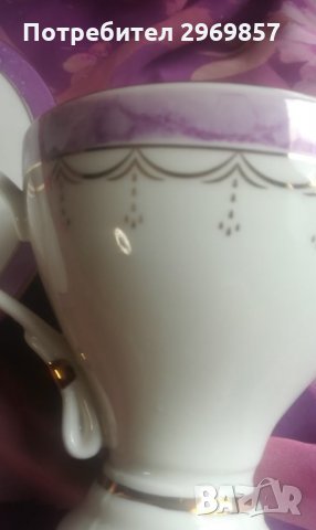 Изискана чаша с чинийка за кафе/чай, снимка 3 - Чаши - 33309827