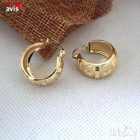 Обеци с 14К златно покритие 2141866