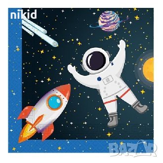 3 вида Космос Космонавт Астронавт 10 парти салфетки рожден ден, снимка 3 - Други - 33291361