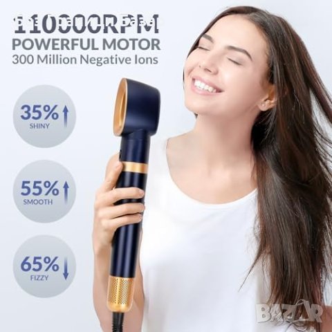 Нов 6 в 1 Високоскоростен Сешоар и Къдрене - Луксозен Стил коса жени прическа, снимка 4 - Сешоари - 44061079