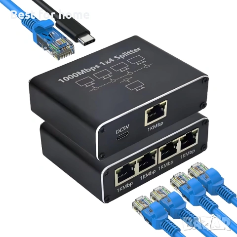 Гигабитов Ethernet сплитер 1 към 4