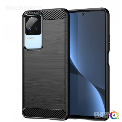 Xiaomi Poco F4 Удароустойчив Carbon Fiber Калъф и Протектор