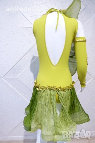 Детска рокля за спортни танци в зелен цвят, снимка 4 - Детски рокли и поли - 50661700