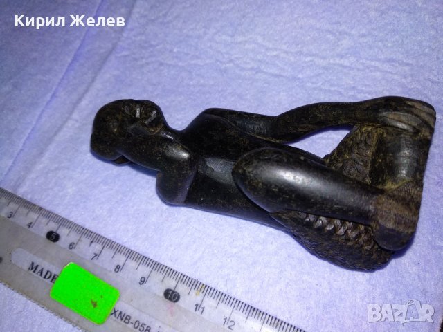 СТАРИННА АФРИКАНСКА АБАНОСОВА СТАТУЕТКА Ръчна ТРАДИЦИОННА МАЙСТОРСКА АРТ РАБОТА ФИГУРА АБАНОС 41378, снимка 2 - Антикварни и старинни предмети - 43588055