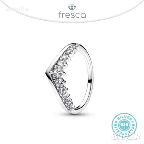 НОВО! Дамски пръстен Fresca по модел тип Пандора Pandora с печат S 925 Princess