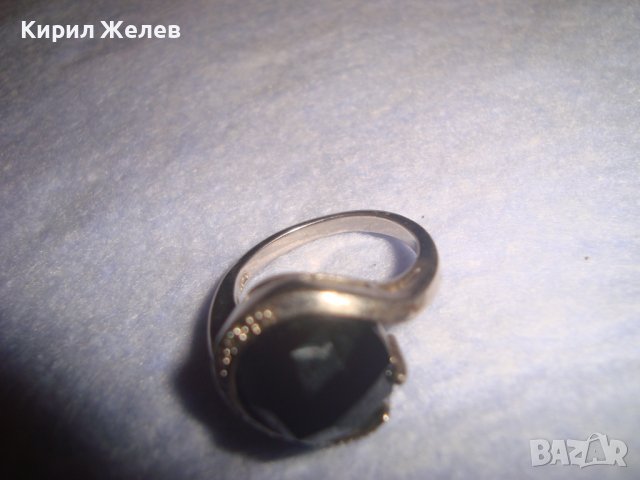 ПРЕКРАСЕН СКЪПОЦЕНЕН СРЕБЪРЕН АРТ ДЕКО ПРЪСТЕН СРЕБРО 925 ГОЛЯМ ЮВЕЛИРНО ФАСЕТИРАН ЧЕРЕН ОНИКС 28736, снимка 10 - Пръстени - 37252446